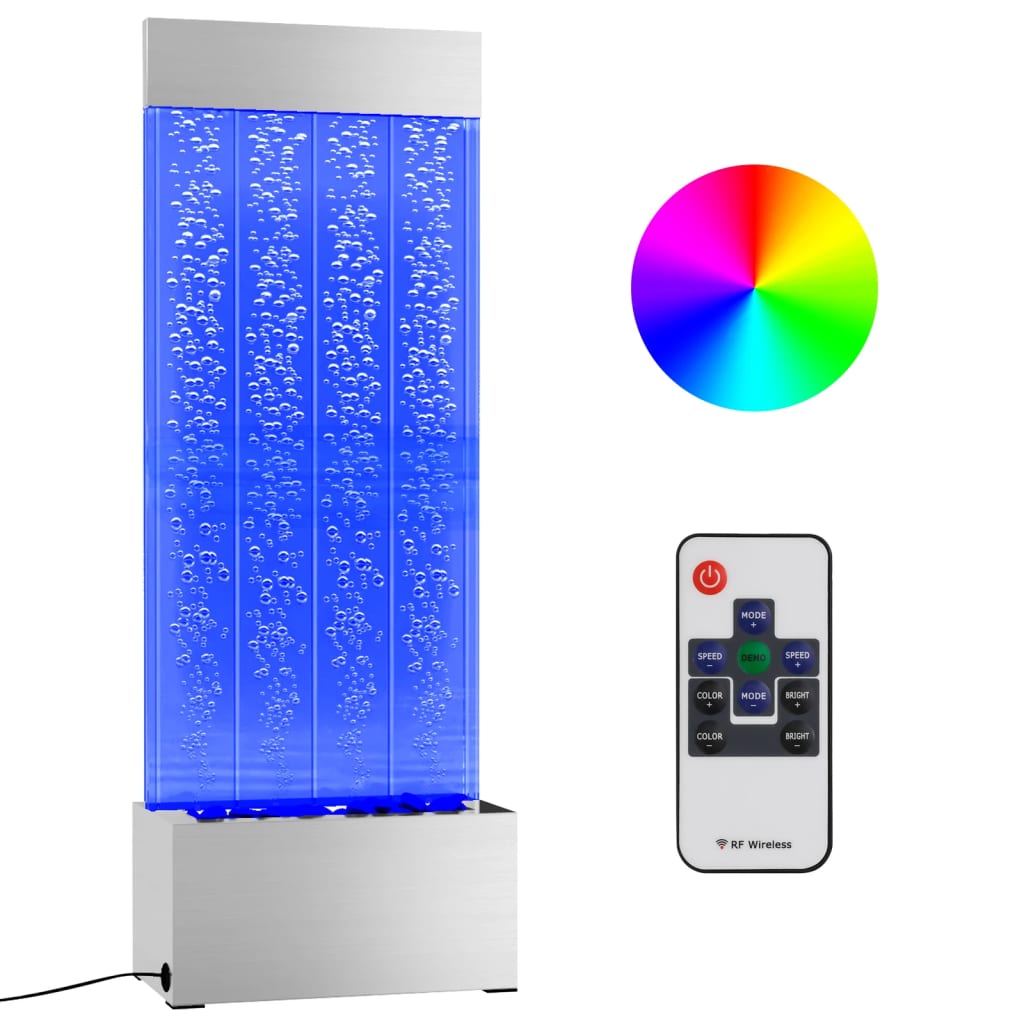 Wassersäule Mit Rgb Leds Edelstahl Und Acryl 110 Cm