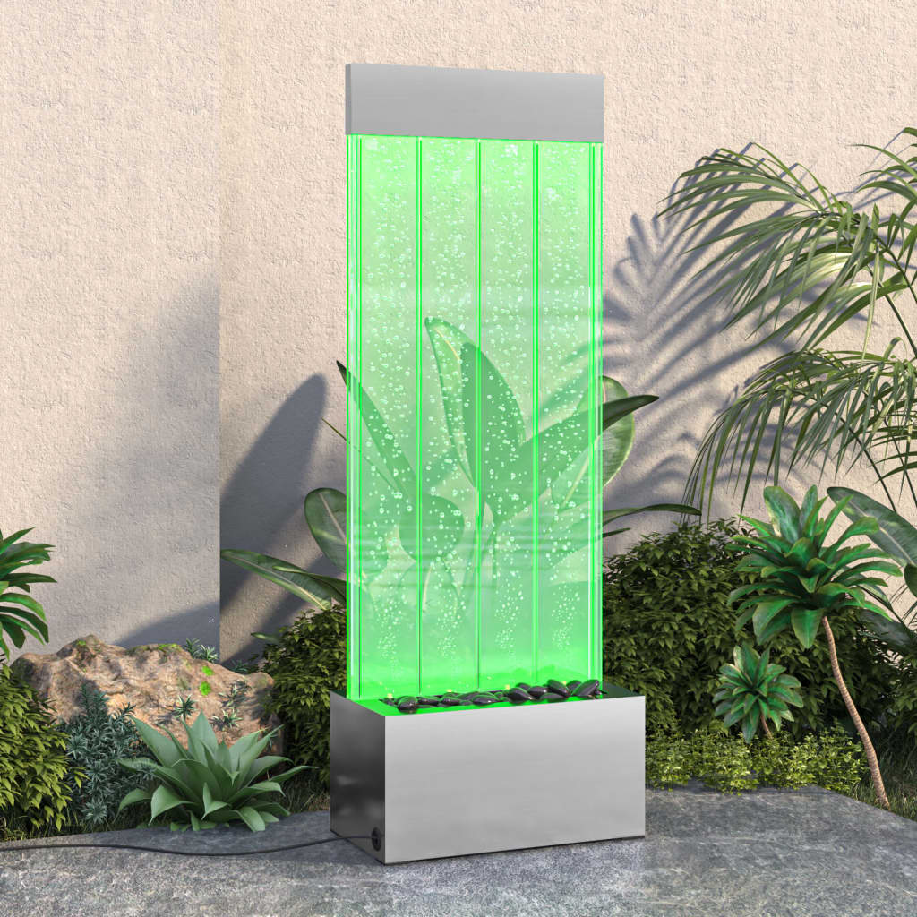 Wassersäule Mit Rgb Leds Edelstahl Und Acryl 110 Cm