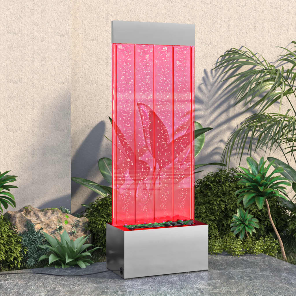 Wassersäule Mit Rgb Leds Edelstahl Und Acryl 110 Cm