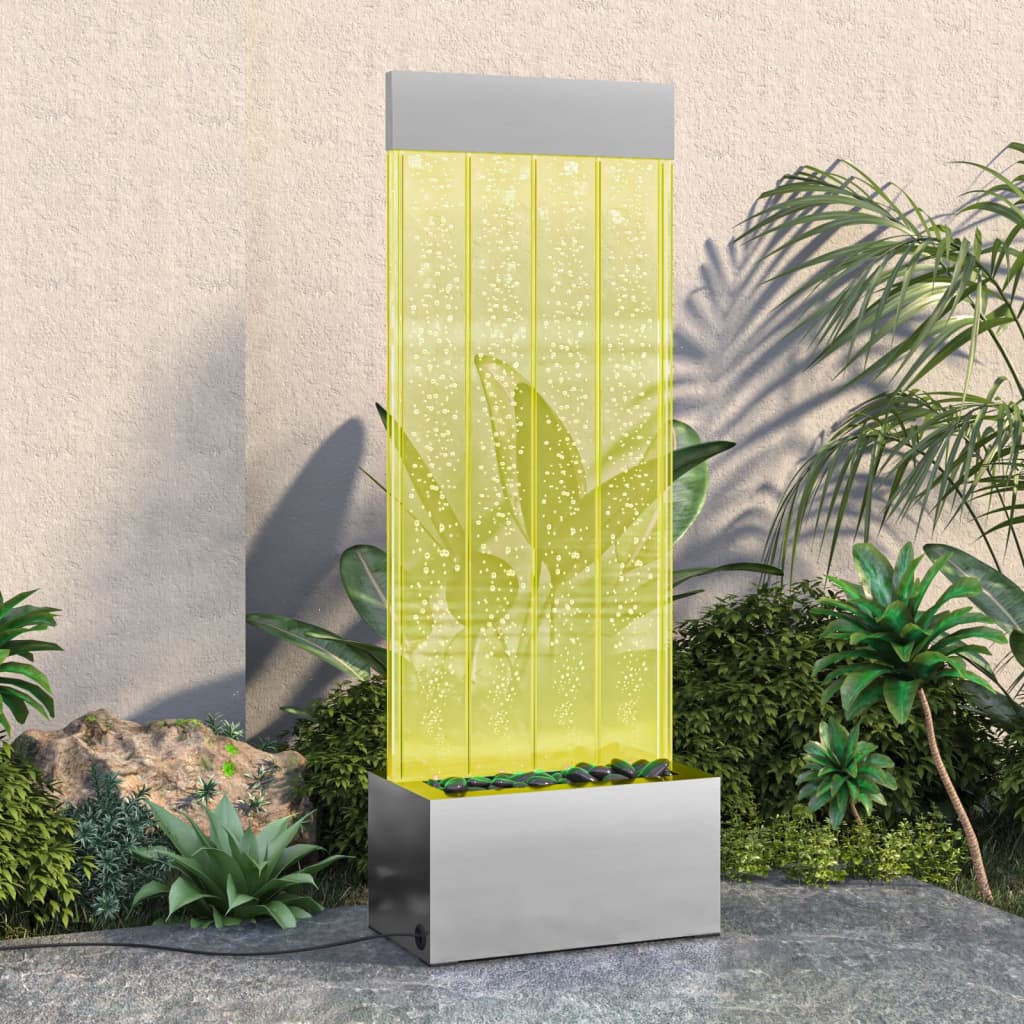 Wassersäule Mit Rgb Leds Edelstahl Und Acryl 110 Cm