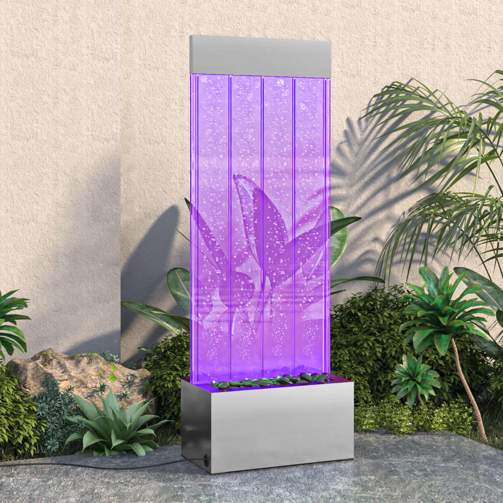 Wassersäule Mit Rgb Leds Edelstahl Und Acryl 110 Cm