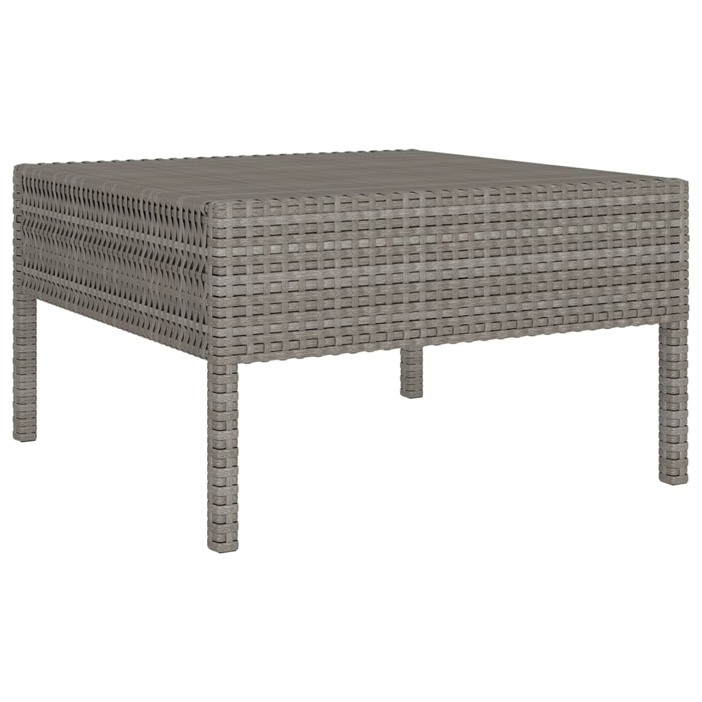 6-Tlg. Garten-Lounge-Set Mit Auflagen Poly Rattan Grau