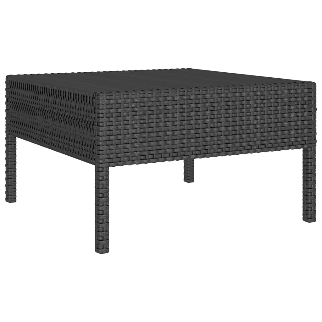 5-Tlg. Garten-Lounge-Set Mit Auflagen Poly Rattan Schwarz