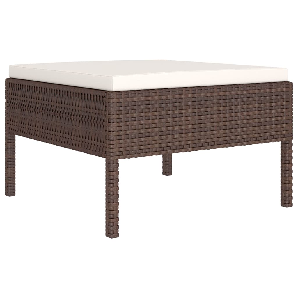 6-Tlg. Garten-Lounge-Set Mit Auflagen Poly Rattan Braun
