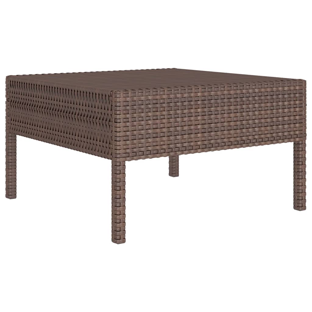 6-Tlg. Garten-Lounge-Set Mit Auflagen Poly Rattan Braun
