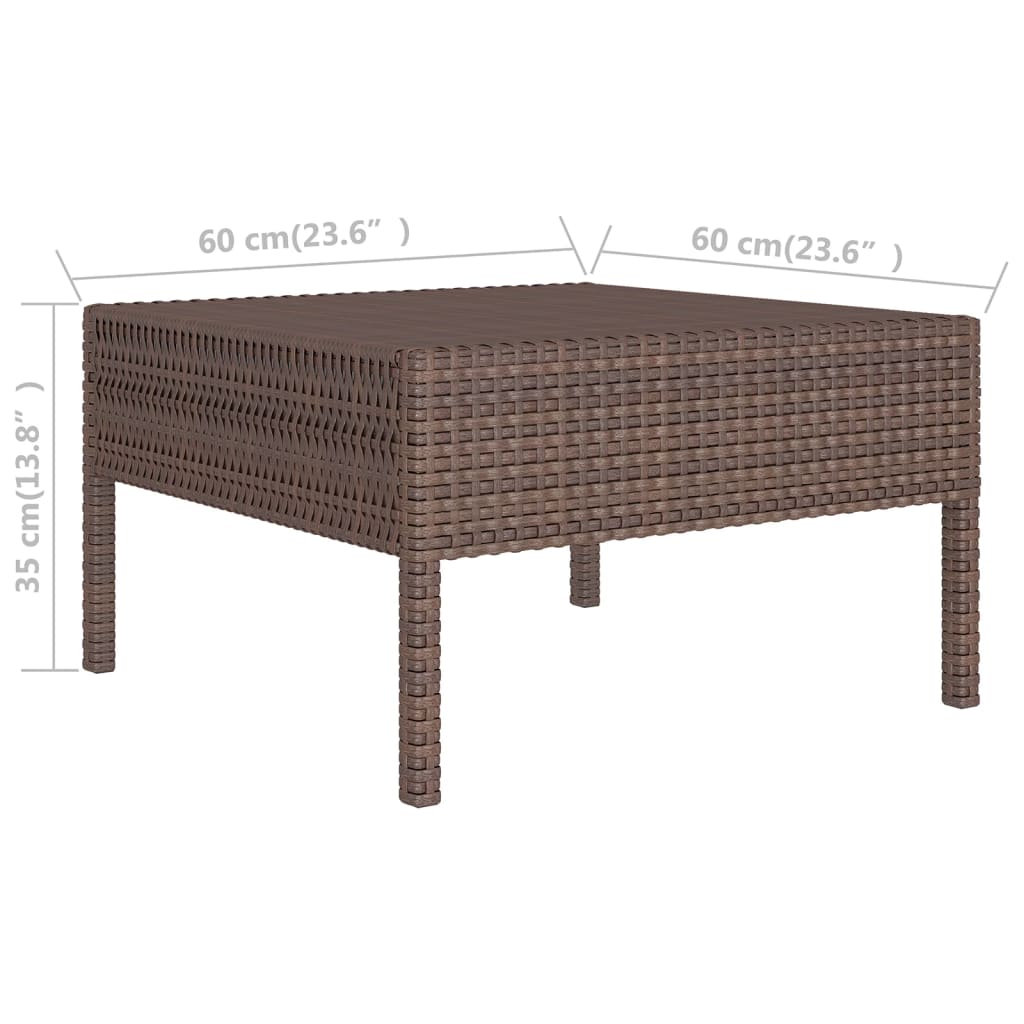 6-Tlg. Garten-Lounge-Set Mit Auflagen Poly Rattan Braun