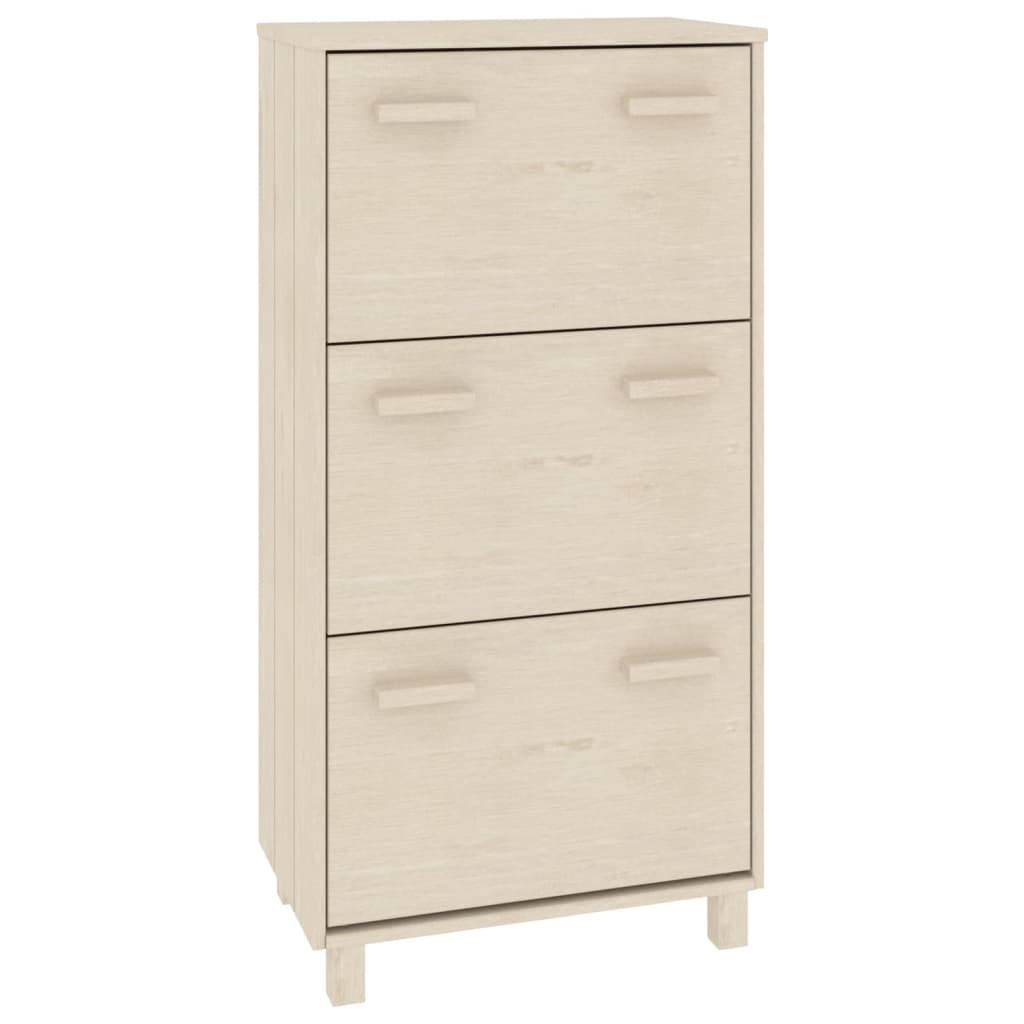 Schuhschrank Hamar 59,5X35X117 Cm Massivholz Kiefer Honigbraun
