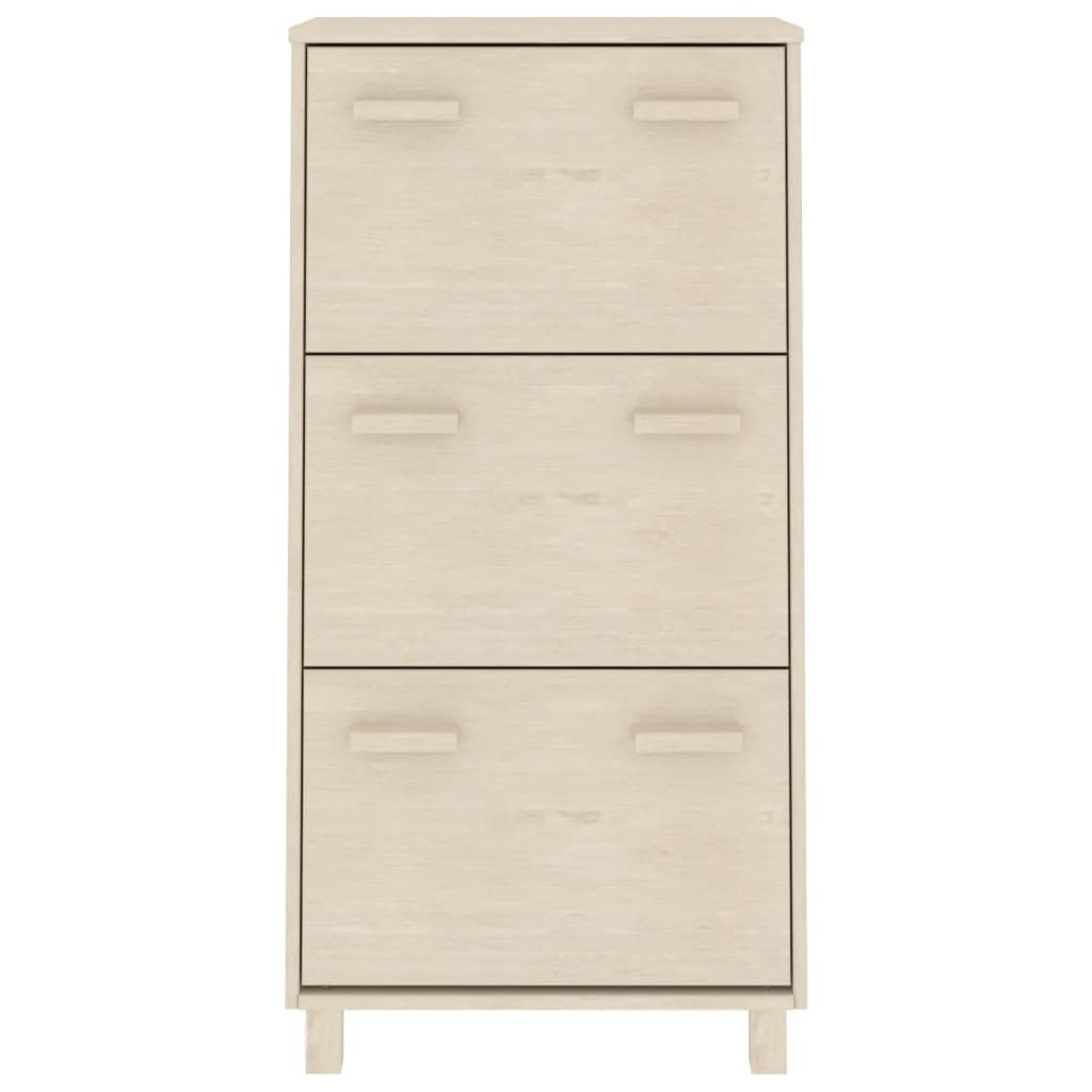 Schuhschrank Hamar 59,5X35X117 Cm Massivholz Kiefer Honigbraun