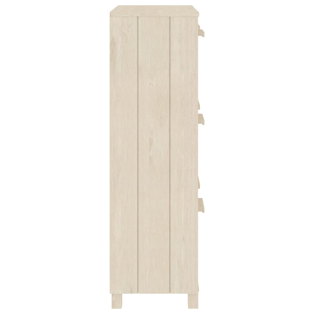 Schuhschrank Hamar 59,5X35X117 Cm Massivholz Kiefer Honigbraun