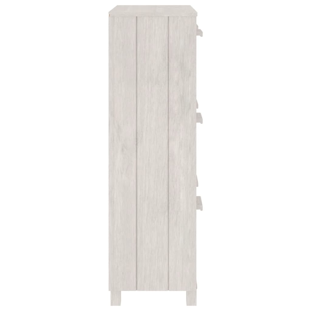 Schuhschrank Hamar 59,5X35X117 Cm Massivholz Kiefer Weiß