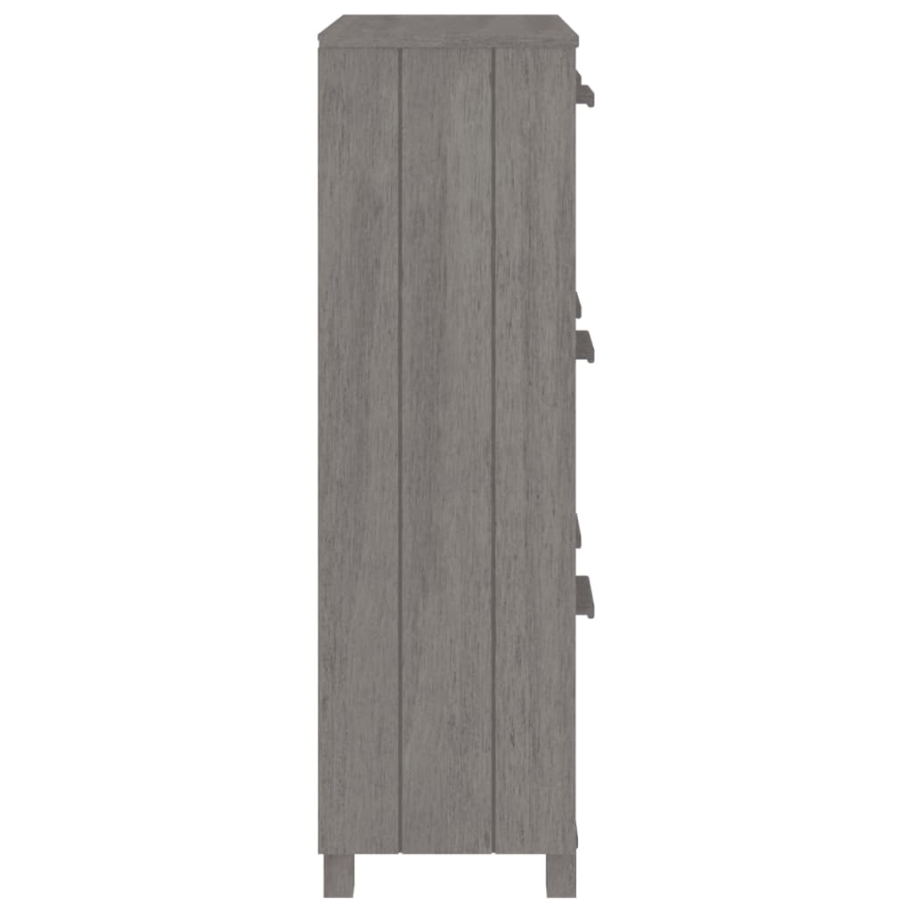 Schuhschrank Hamar 59,5X35X117 Cm Massivholz Kiefer Hellgrau