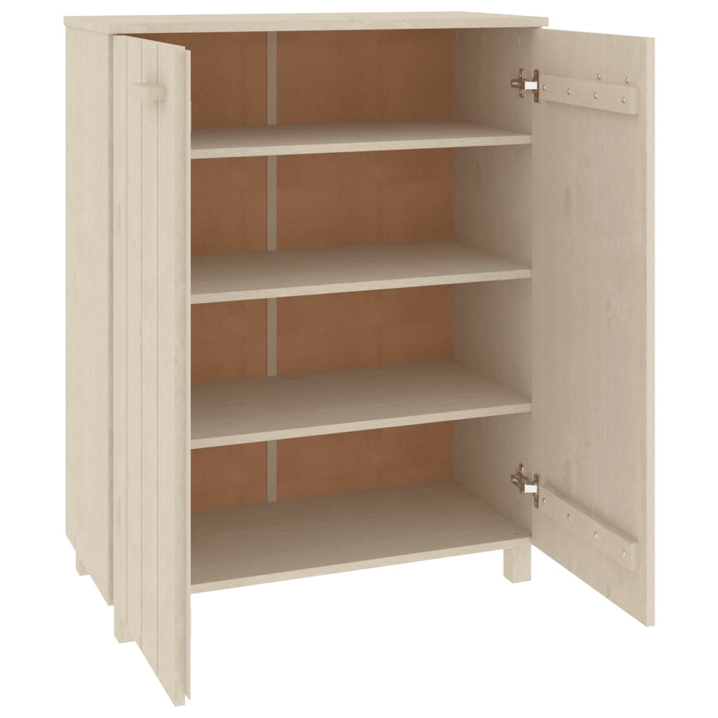 Schuhschrank Hamar 85X40X108 Cm Massivholz Kiefer Honigbraun