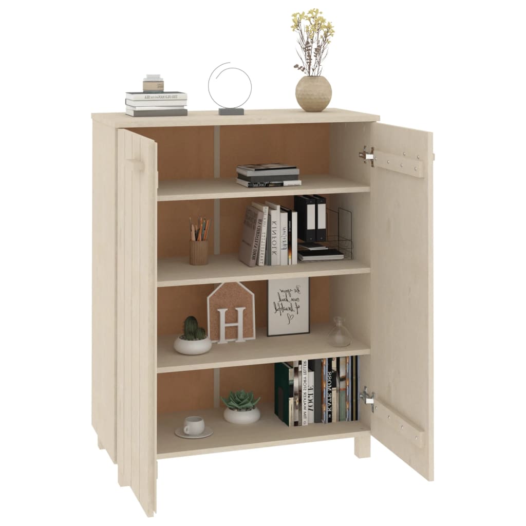 Schuhschrank Hamar 85X40X108 Cm Massivholz Kiefer Honigbraun