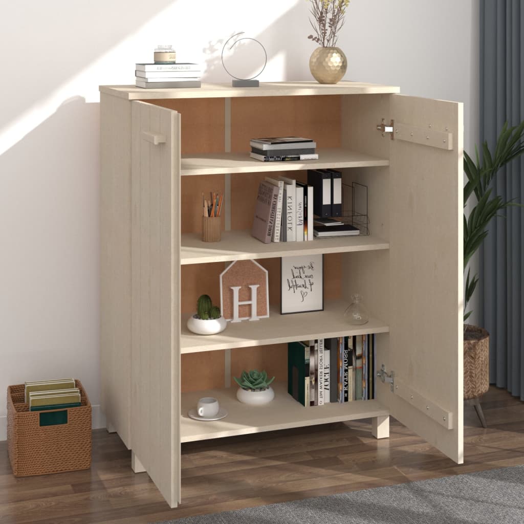 Schuhschrank Hamar 85X40X108 Cm Massivholz Kiefer Honigbraun