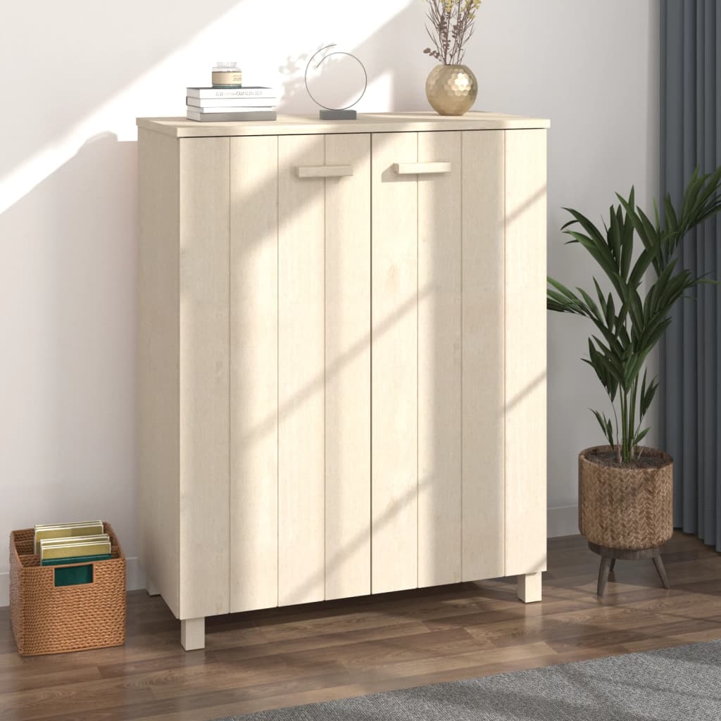 Schuhschrank Hamar 85X40X108 Cm Massivholz Kiefer Honigbraun