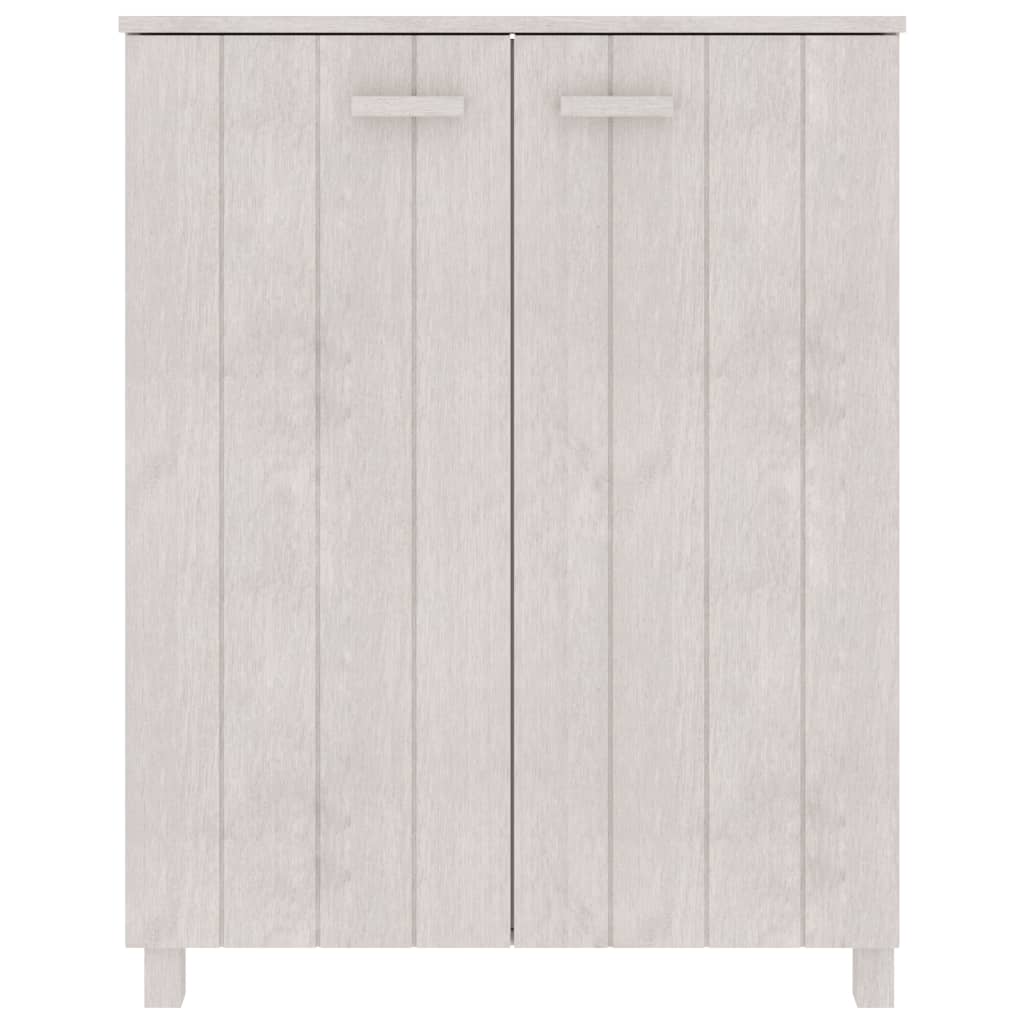 Schuhschrank Hamar 85X40X108 Cm Massivholz Kiefer Weiß
