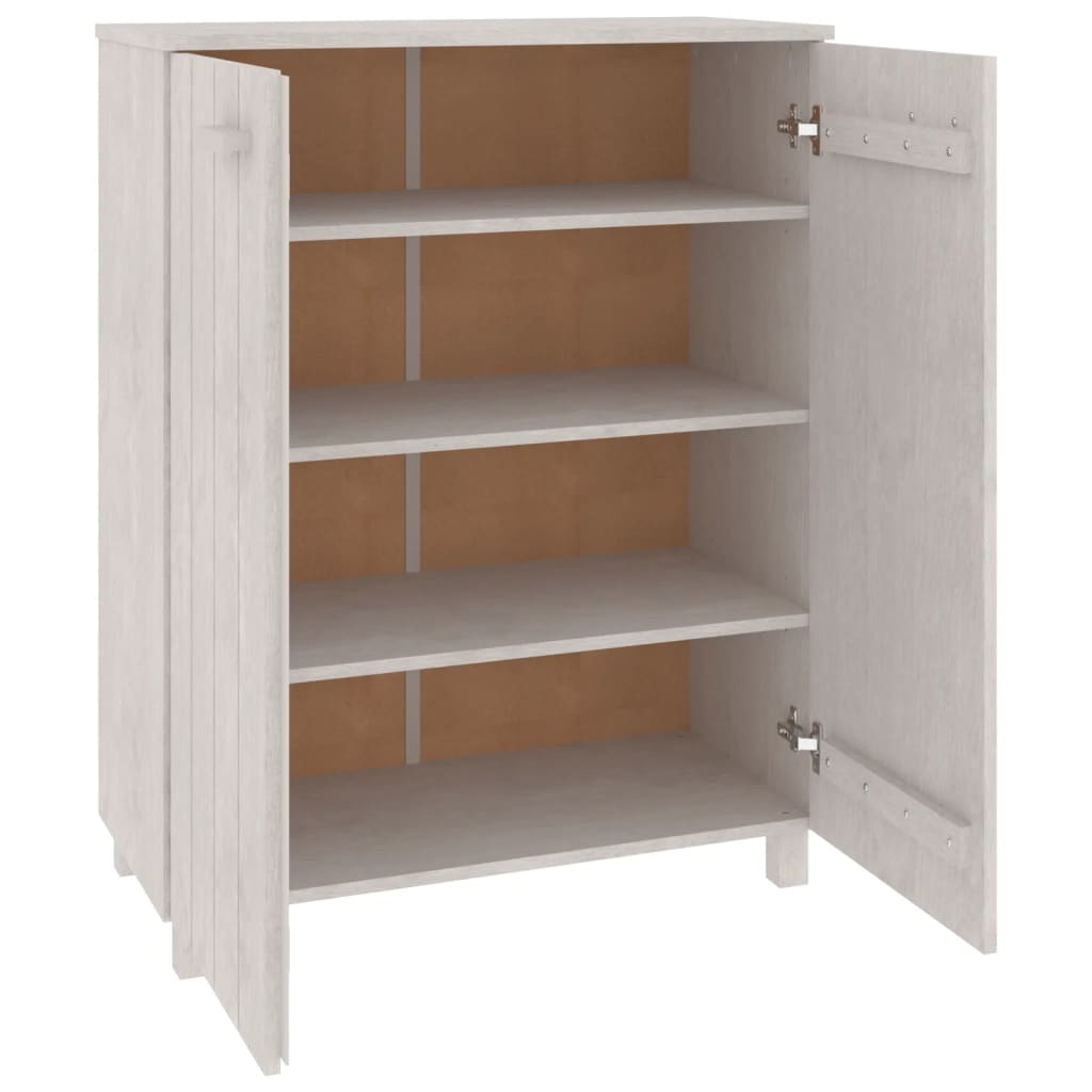 Schuhschrank Hamar 85X40X108 Cm Massivholz Kiefer Weiß