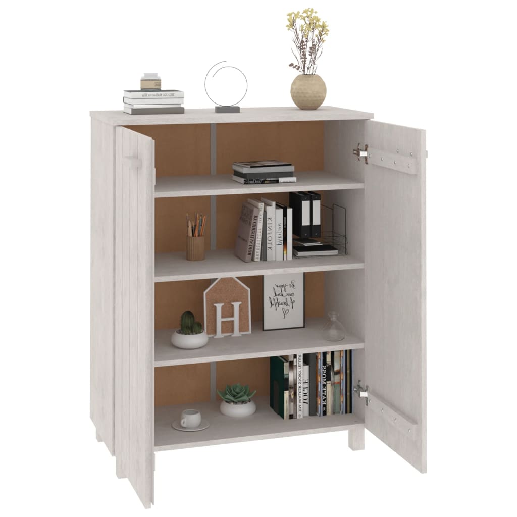 Schuhschrank Hamar 85X40X108 Cm Massivholz Kiefer Weiß