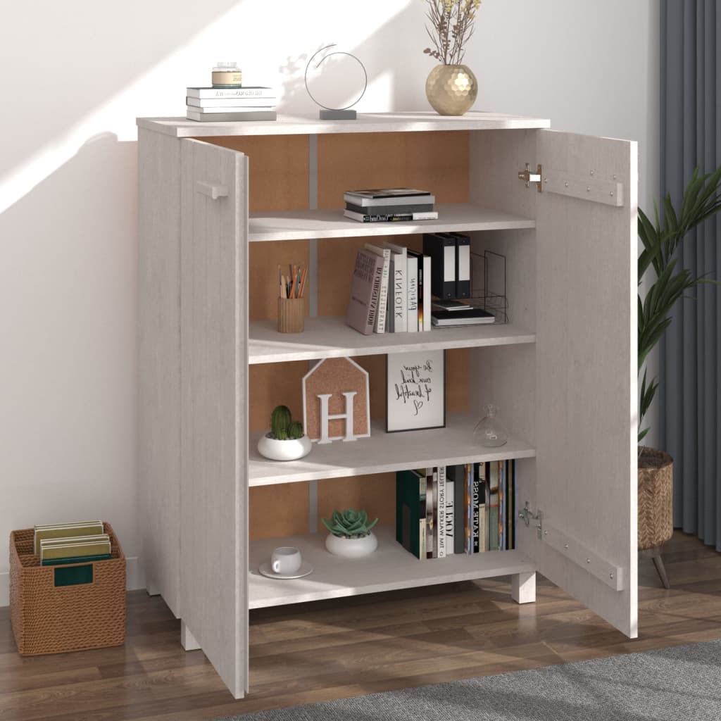 Schuhschrank Hamar 85X40X108 Cm Massivholz Kiefer Weiß