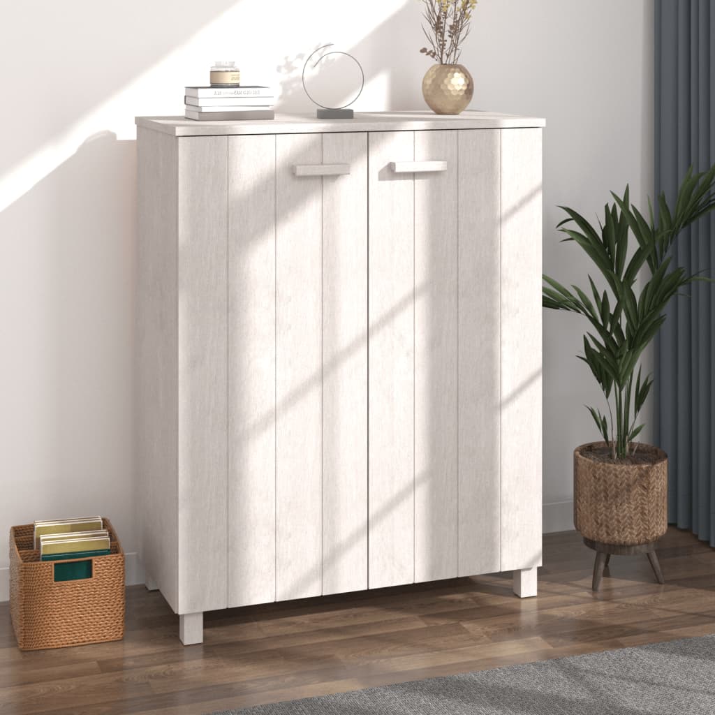 Schuhschrank Hamar 85X40X108 Cm Massivholz Kiefer Weiß