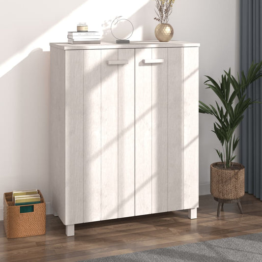 Schuhschrank Hamar 85X40X108 Cm Massivholz Kiefer Weiß