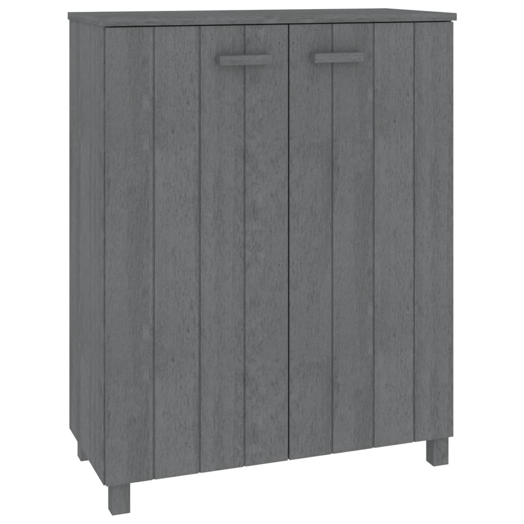 Schuhschrank Hamar 85X40X108 Cm Massivholz Kiefer Dunkelgrau