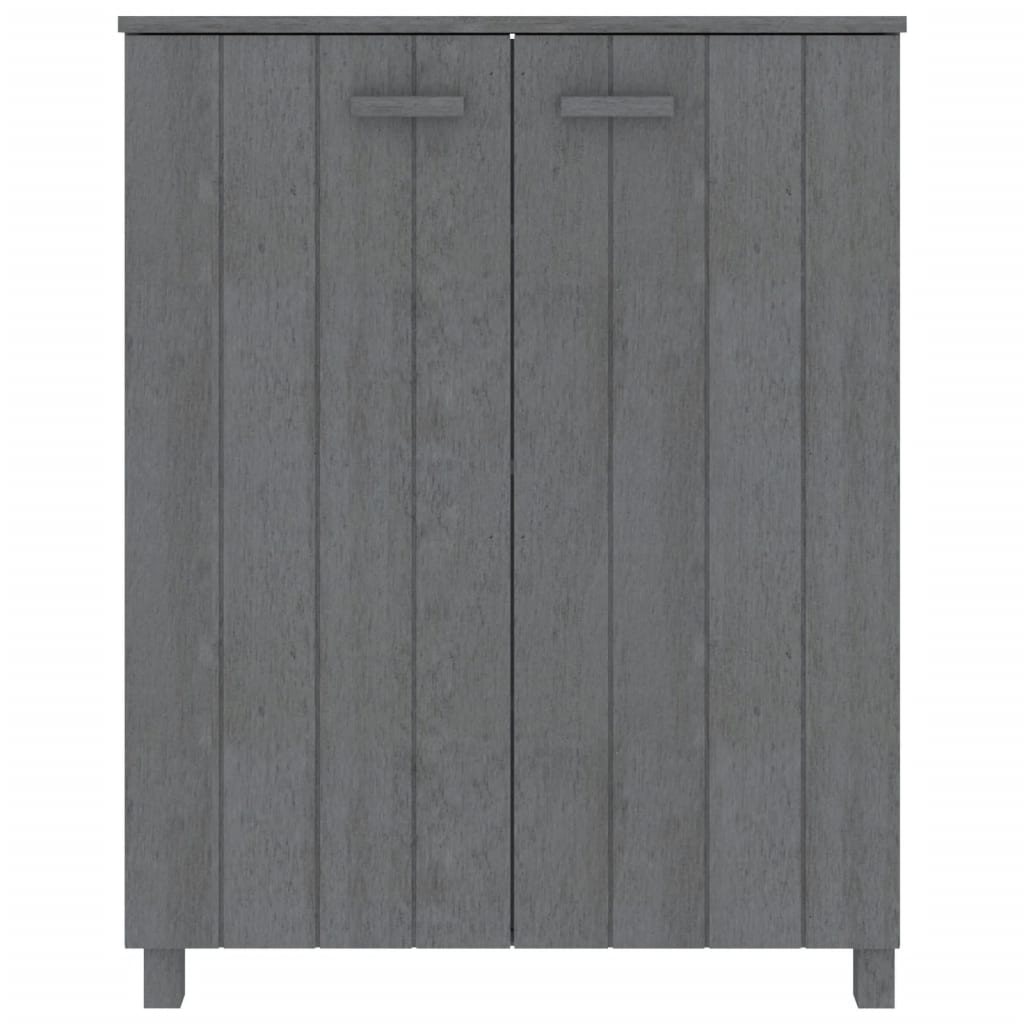 Schuhschrank Hamar 85X40X108 Cm Massivholz Kiefer Dunkelgrau