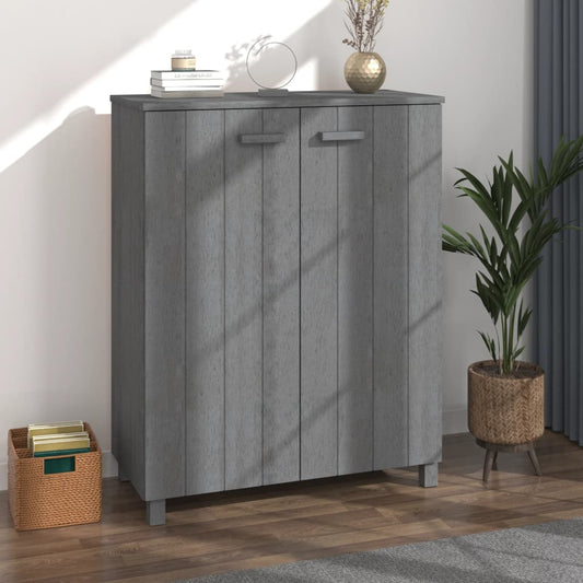 Schuhschrank Hamar 85X40X108 Cm Massivholz Kiefer Dunkelgrau