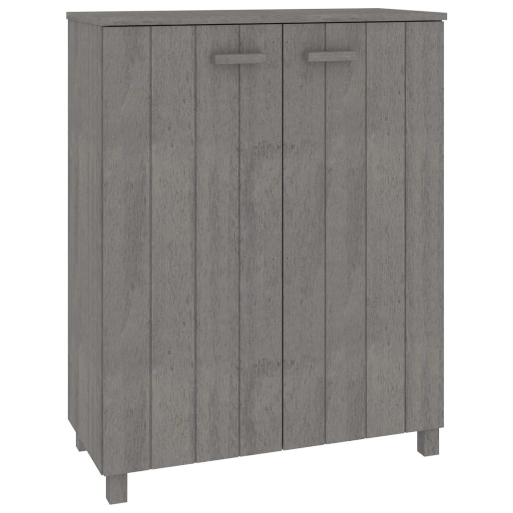 Schuhschrank Hamar 85X40X108 Cm Massivholz Kiefer Hellgrau