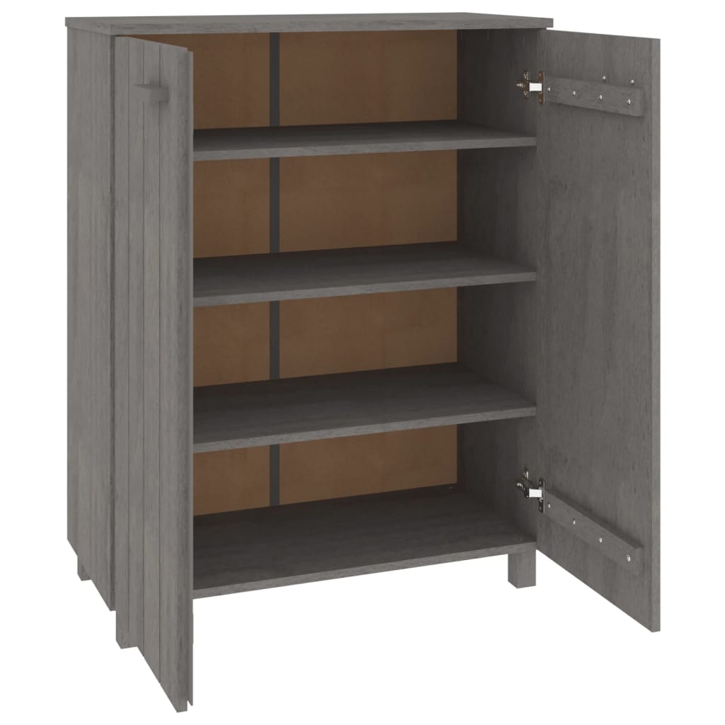 Schuhschrank Hamar 85X40X108 Cm Massivholz Kiefer Hellgrau