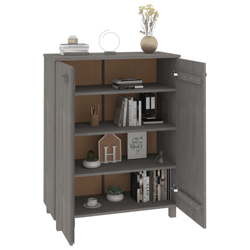 Schuhschrank Hamar 85X40X108 Cm Massivholz Kiefer Hellgrau