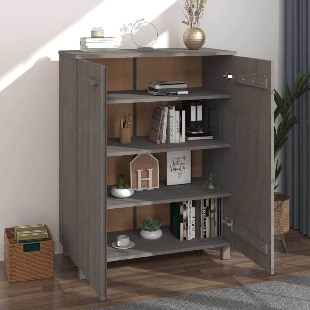 Schuhschrank Hamar 85X40X108 Cm Massivholz Kiefer Hellgrau