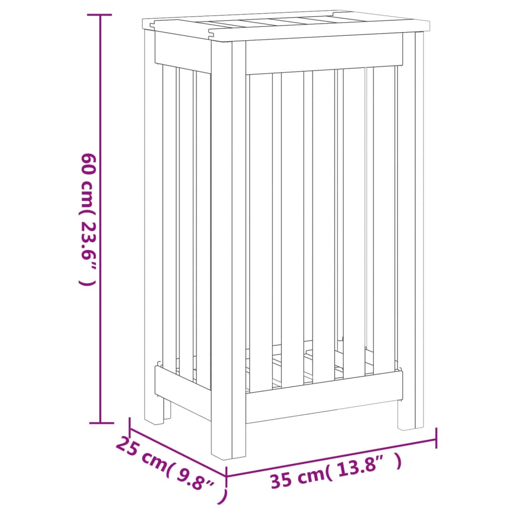Wäschebehälter Massivholz Teak