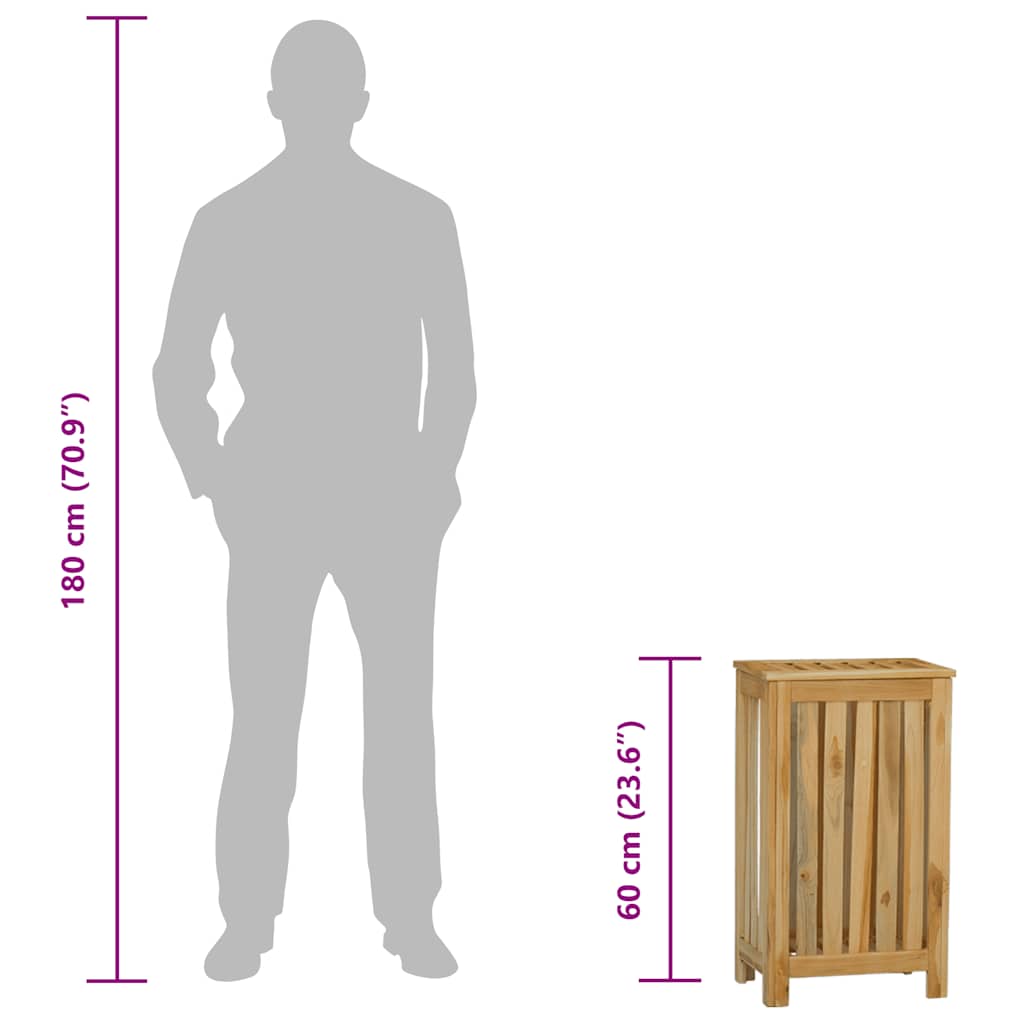 Wäschebehälter Massivholz Teak