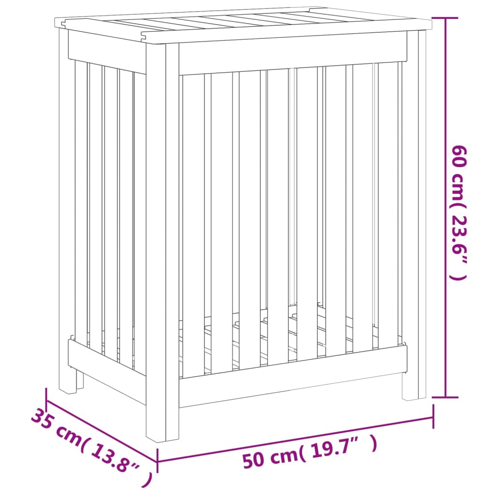 Wäschebehälter Massivholz Teak