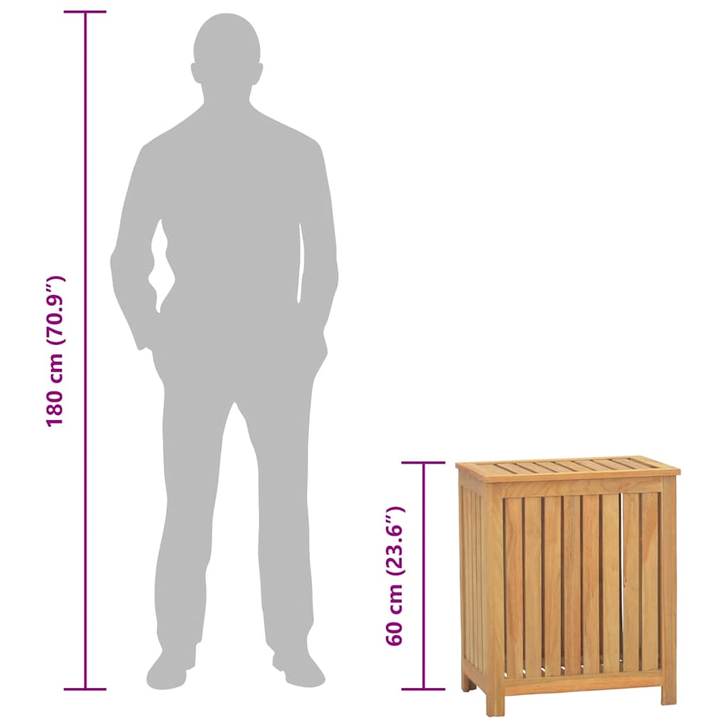 Wäschebehälter Massivholz Teak