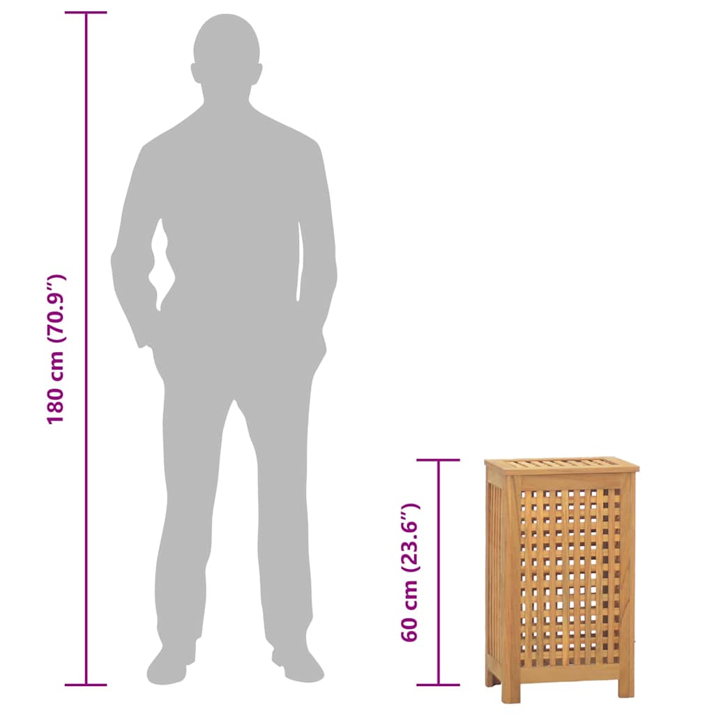 Wäschebehälter Massivholz Teak
