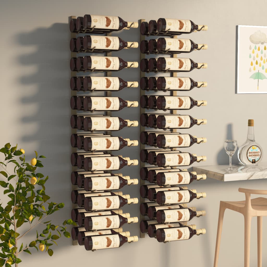 Wand-Weinregal Für 36 Flaschen 2 Stk. En Eisen