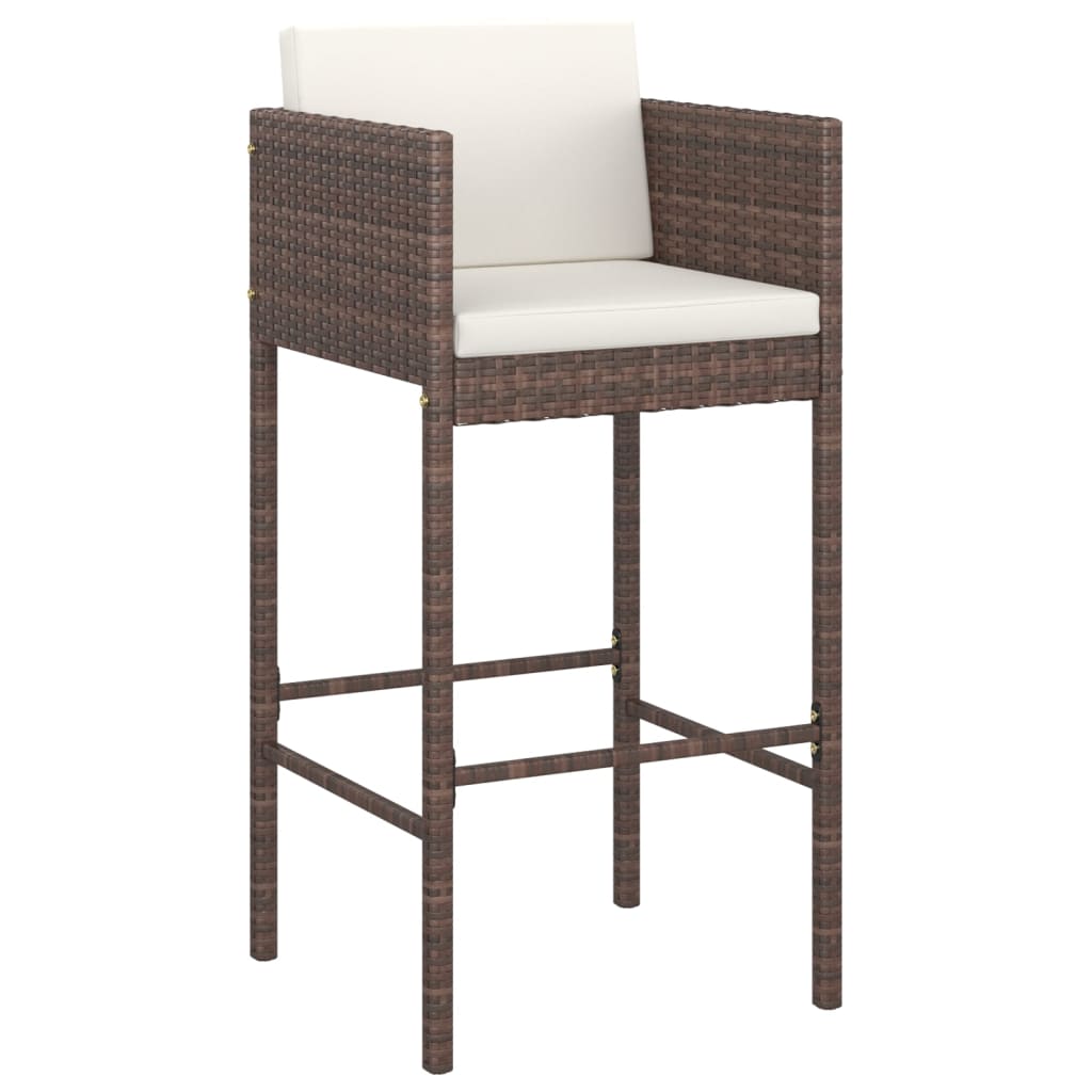 5-Tlg. Gartenbar-Set Mit Kissen Poly Rattan