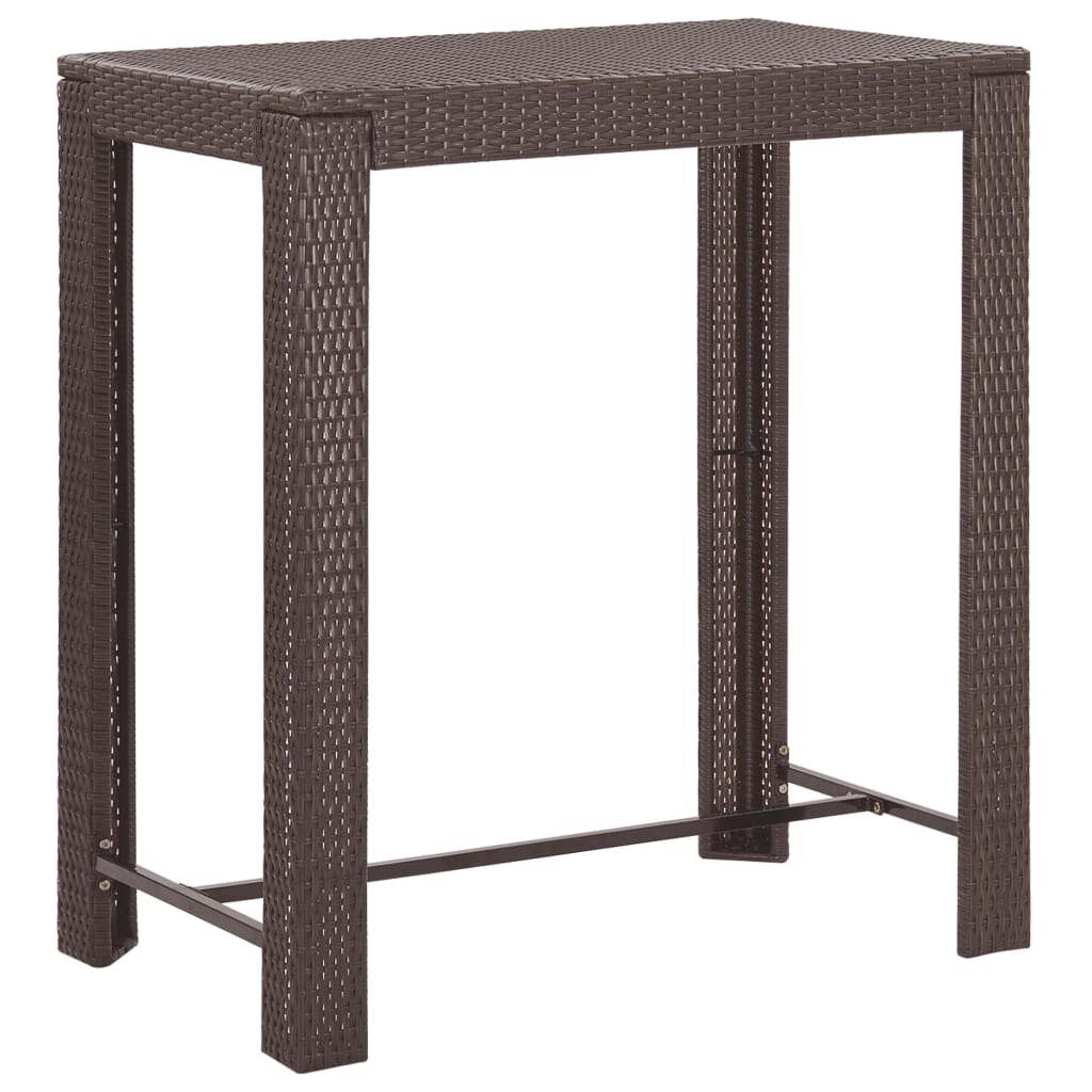 5-Tlg. Gartenbar-Set Mit Kissen Poly Rattan
