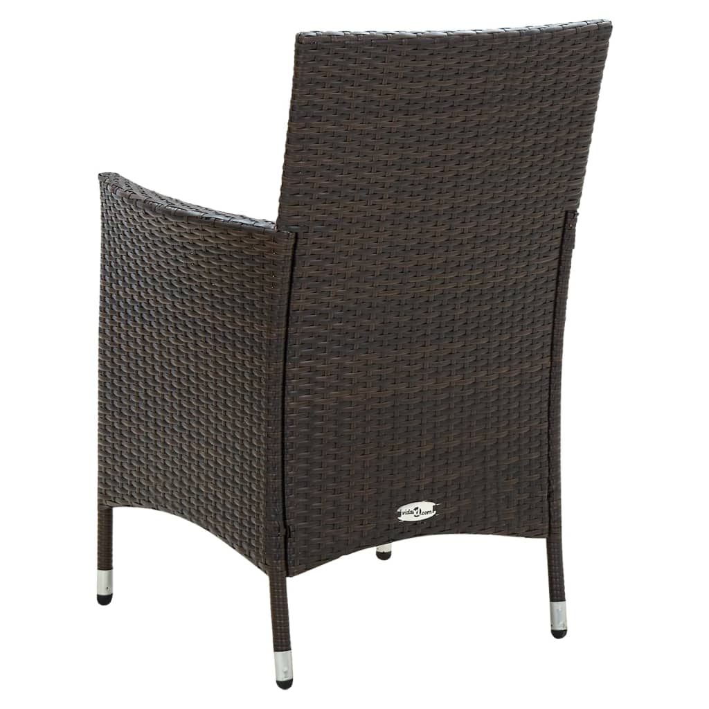 5-Tlg. Garten-Essgruppe Mit Auflagen Poly Rattan Braun