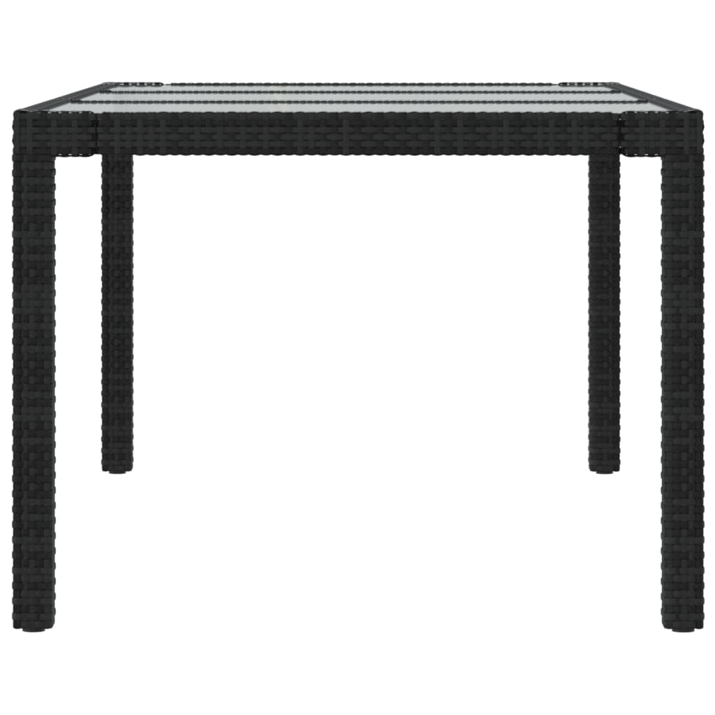 9-Tlg. Garten-Essgruppe Mit Kissen Poly Rattan Schwarz
