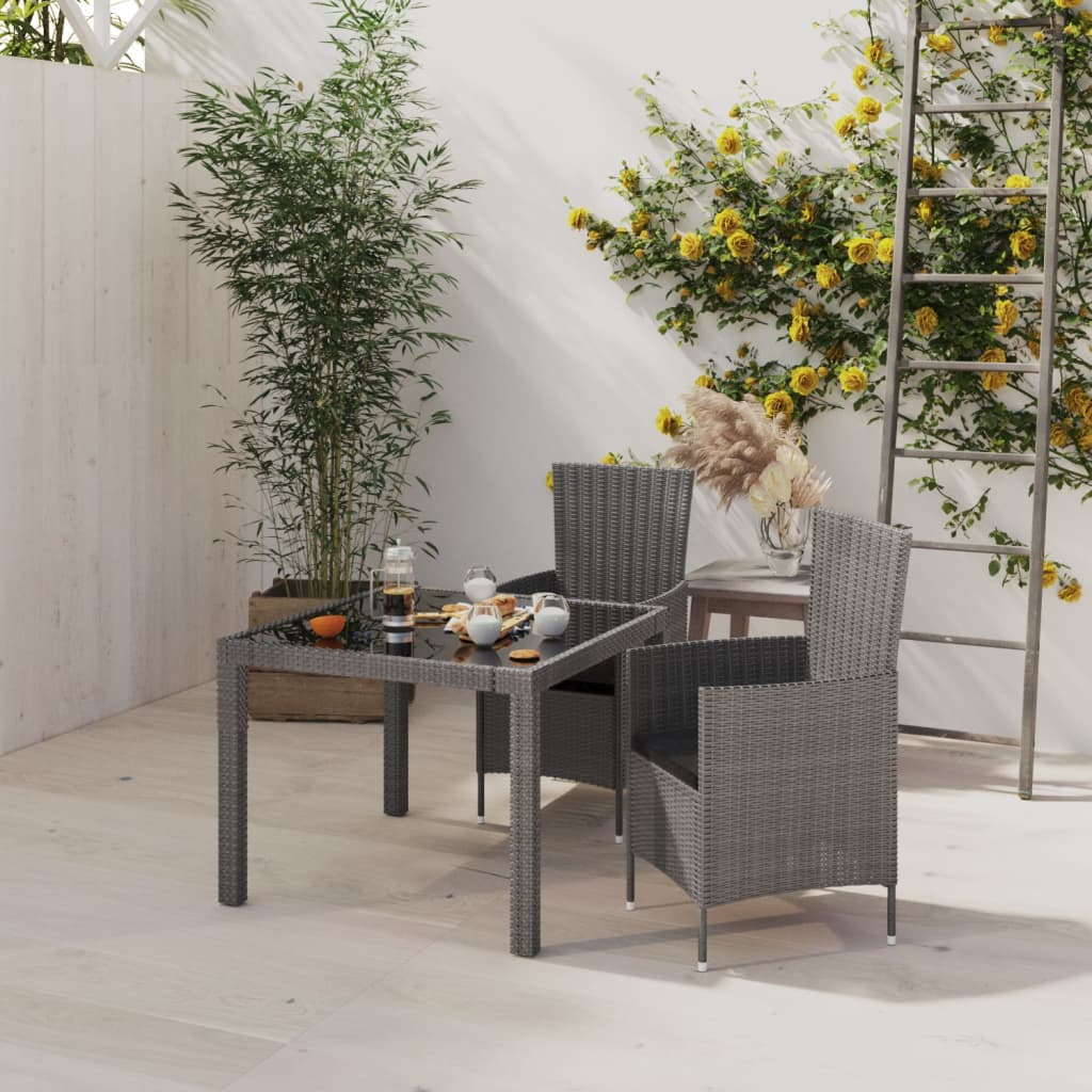 5-Tlg. Garten-Essgruppe Mit Auflagen Poly Rattan Braun