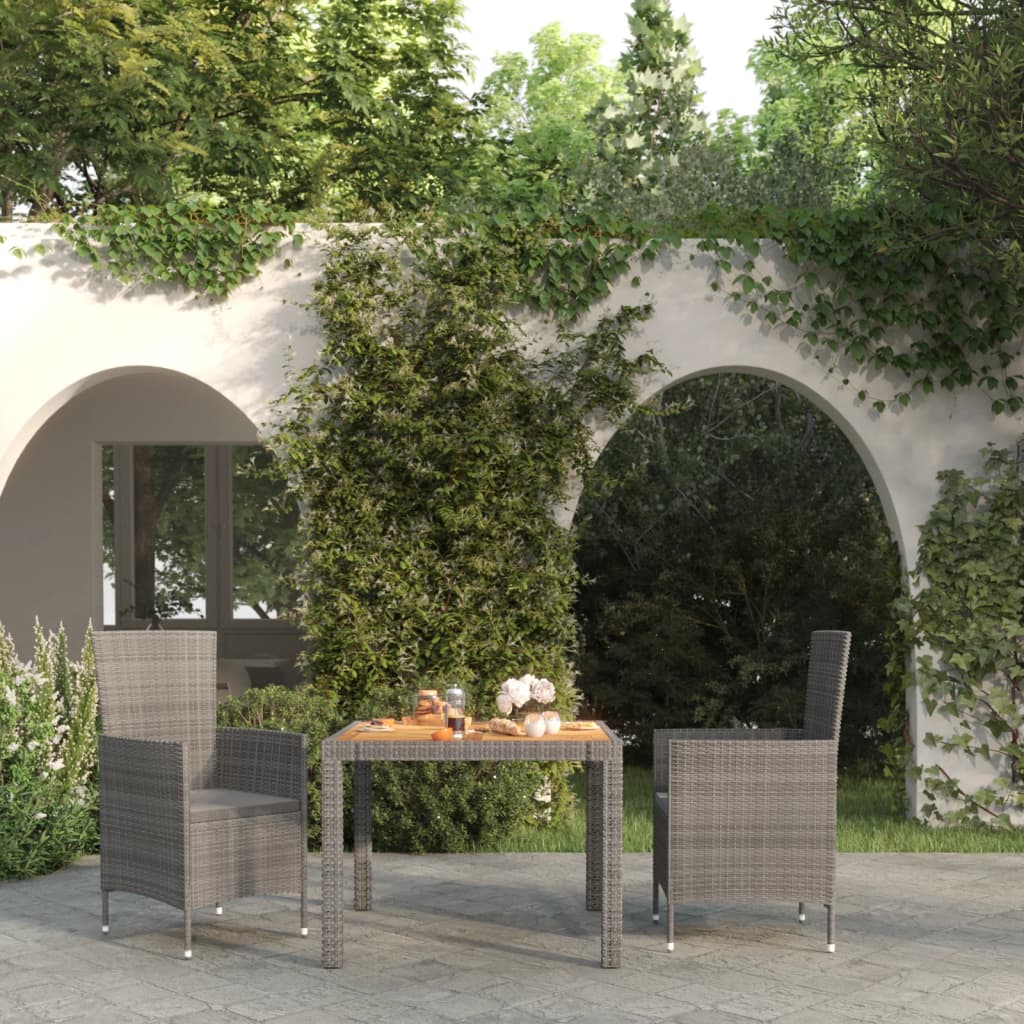 9-Tlg. Garten-Essgruppe Mit Kissen Poly Rattan Schwarz