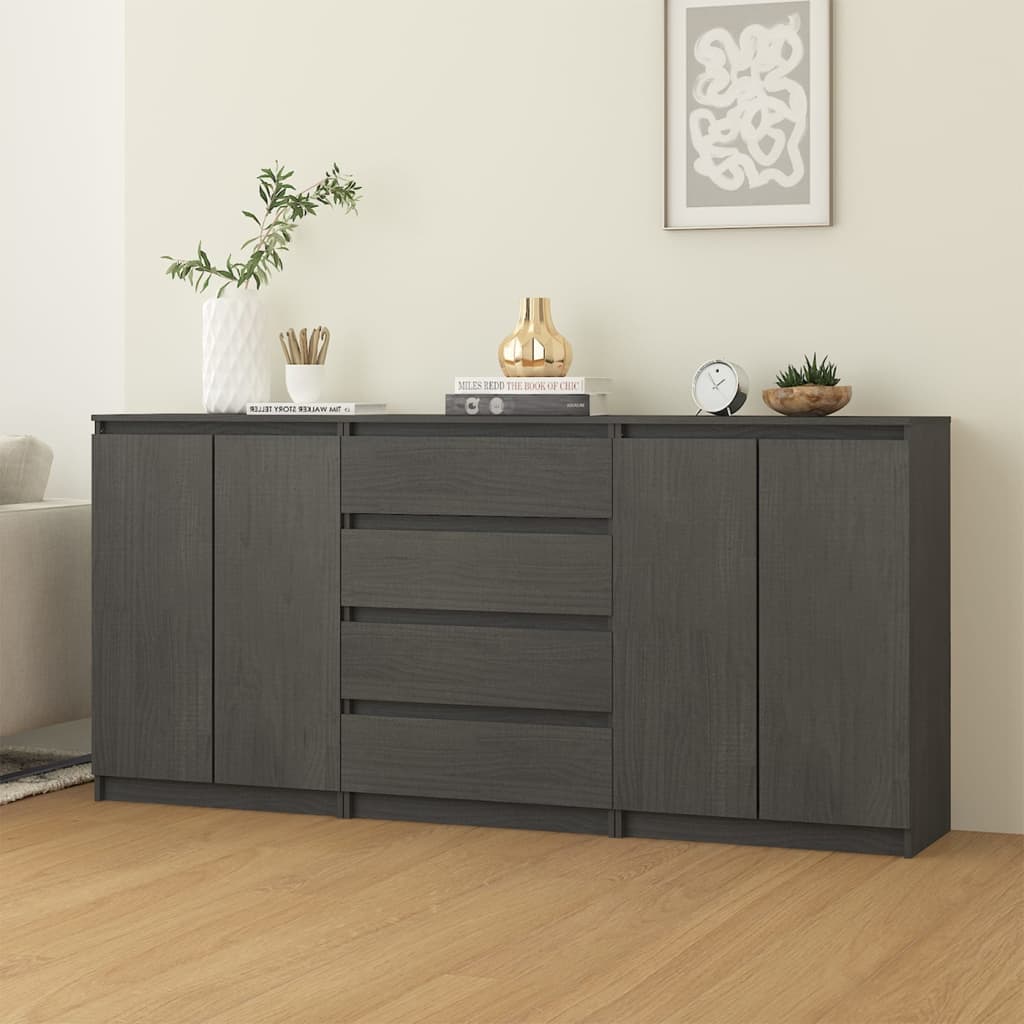 Beistellschränke 3 Stk. Massivholz Kiefer