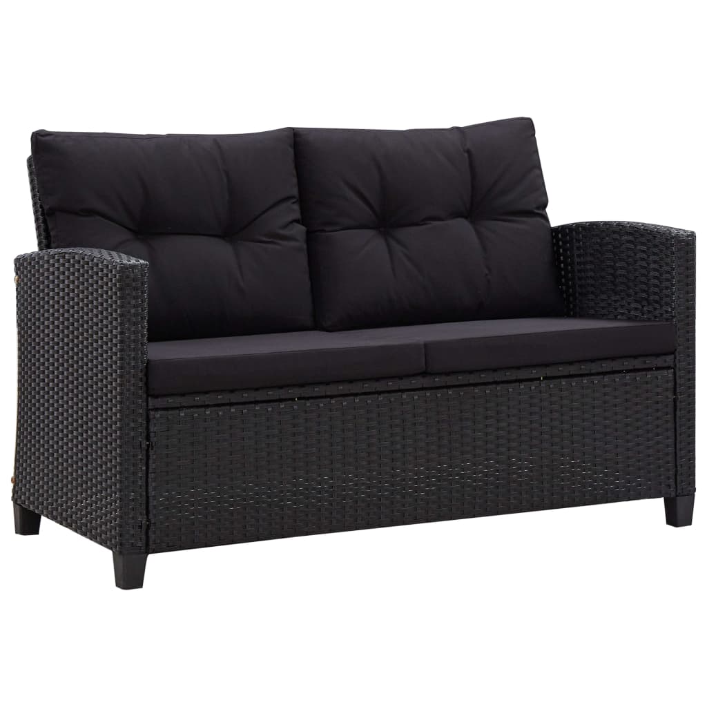 3-Tlg. Garten-Essgruppe Mit Kissen Poly Rattan