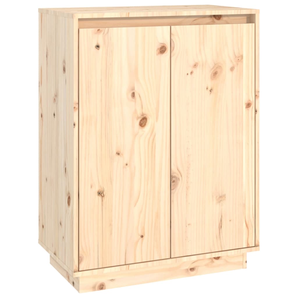 Schuhschrank 60X35X80 Cm Massivholz Kiefer Natur