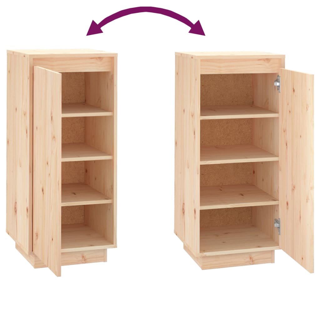 Schuhschrank 35X35X80 Cm Massivholz Kiefer Natur