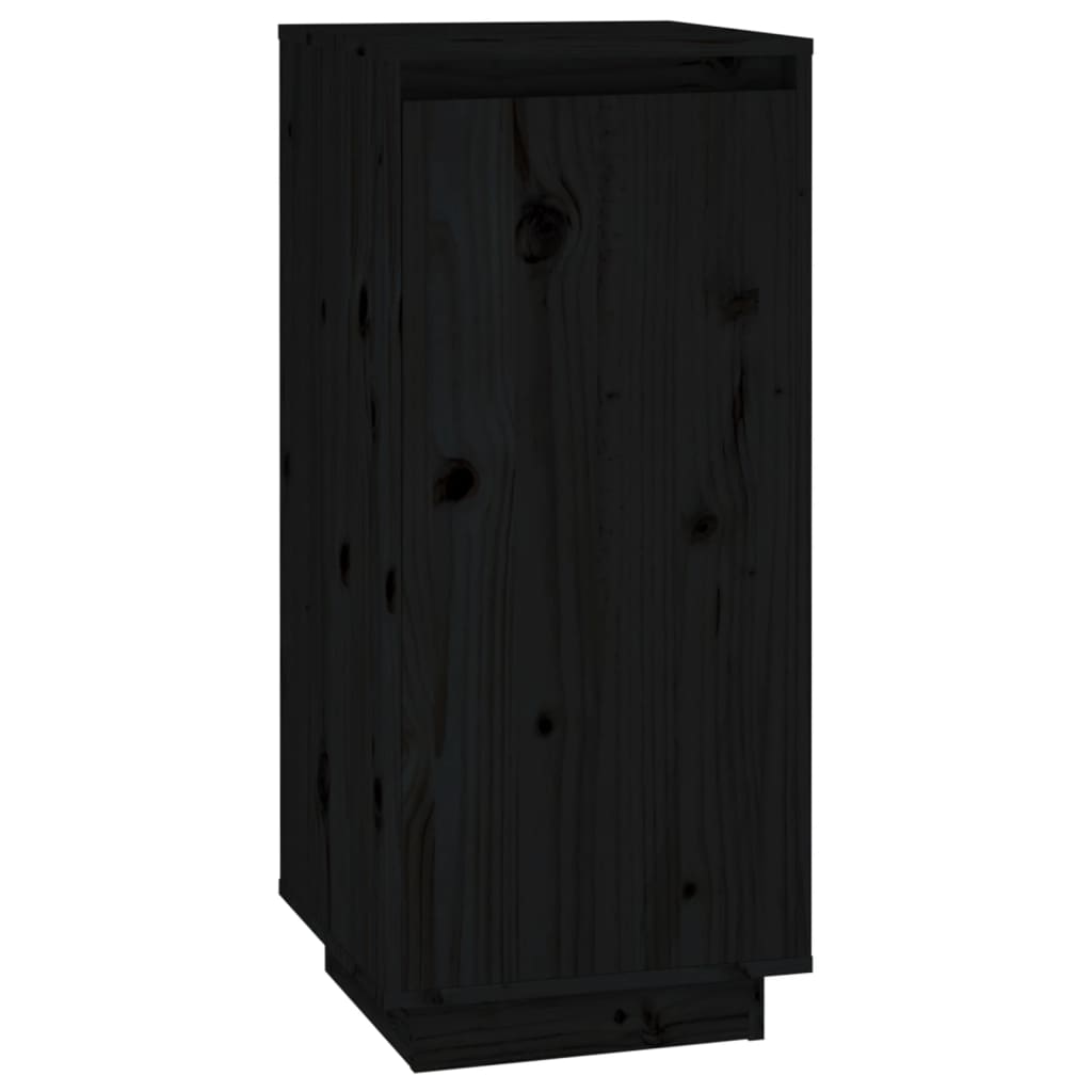 Schuhschrank 35X35X80 Cm Massivholz Kiefer Schwarz