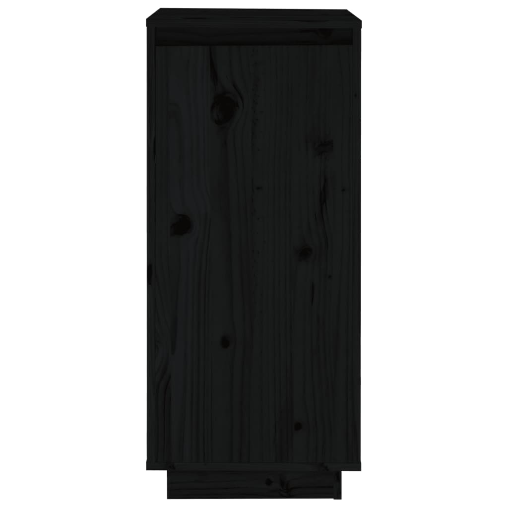 Schuhschrank 35X35X80 Cm Massivholz Kiefer Schwarz